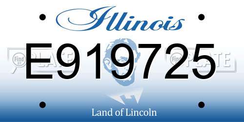 E919725 Illinois License Plate