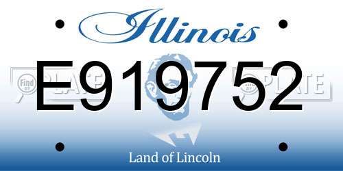 E919752 Illinois License Plate