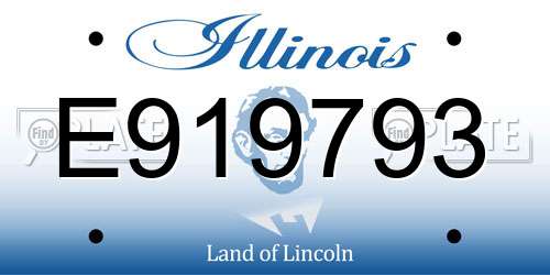E919793 Illinois License Plate