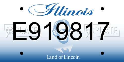 E919817 Illinois License Plate