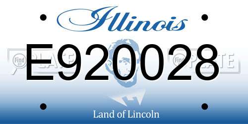 E920028 Illinois License Plate