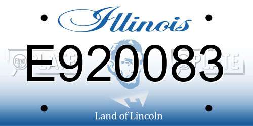 E920083 Illinois License Plate