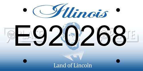 E920268 Illinois License Plate