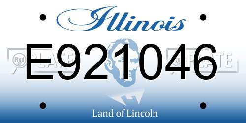 E921046 Illinois License Plate