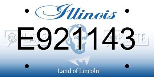 E921143 Illinois License Plate