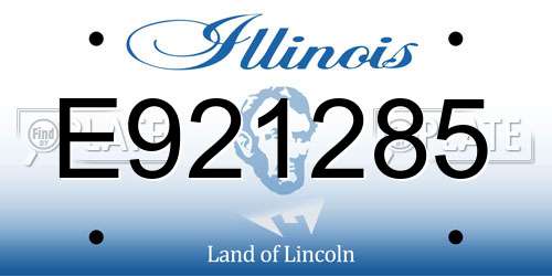 E921285 Illinois License Plate