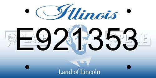 E921353 Illinois License Plate