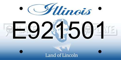 E921501 Illinois License Plate
