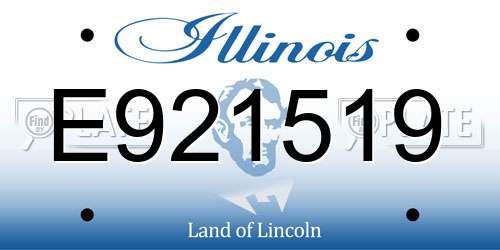 E921519 Illinois License Plate