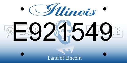 E921549 Illinois License Plate