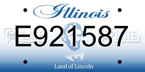 E921587 Illinois License Plate