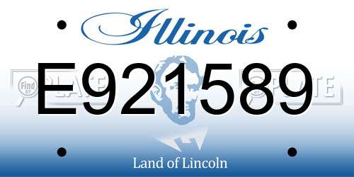 E921589 Illinois License Plate