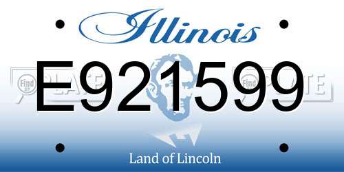 E921599 Illinois License Plate