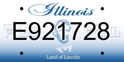E921728 Illinois License Plate
