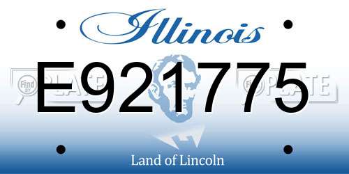 E921775 Illinois License Plate
