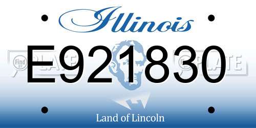 E921830 Illinois License Plate