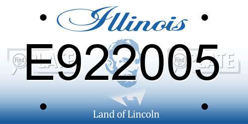 E922005 Illinois License Plate