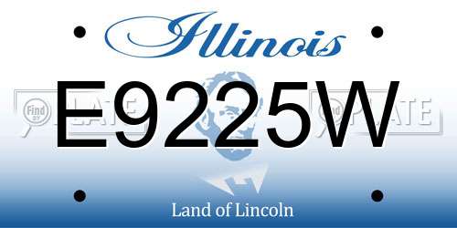 E9225W Illinois License Plate