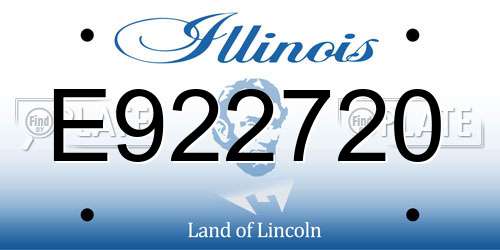 E922720 Illinois License Plate