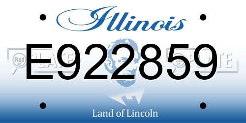 E922859 Illinois License Plate