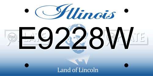 E9228W Illinois License Plate