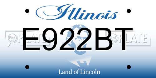 E922BT Illinois License Plate