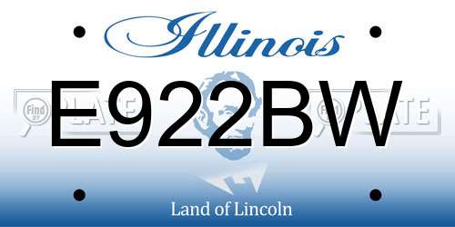 E922BW Illinois License Plate