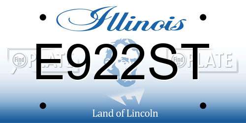 E922ST Illinois License Plate