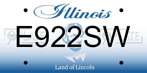 E922SW Illinois License Plate