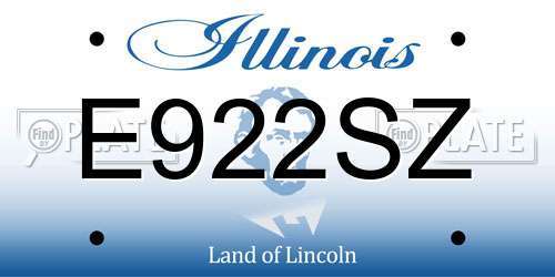 E922SZ Illinois License Plate