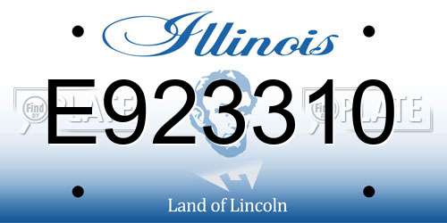 E923310 Illinois License Plate