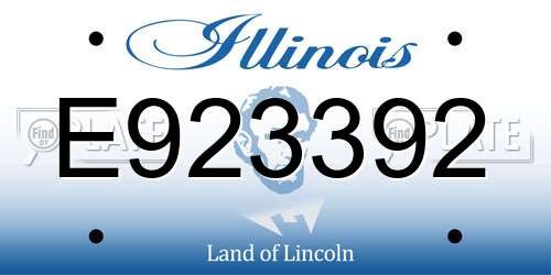 E923392 Illinois License Plate