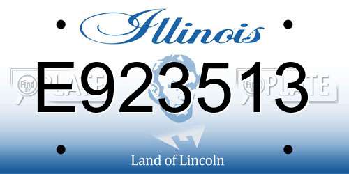 E923513 Illinois License Plate