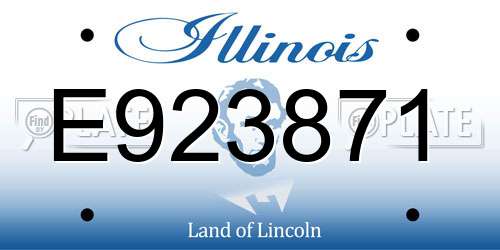 E923871 Illinois License Plate