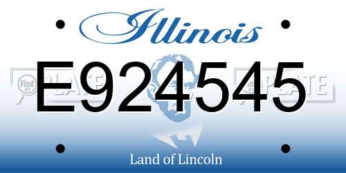 E924545 Illinois License Plate