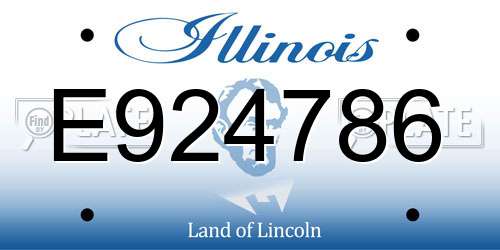 E924786 Illinois License Plate