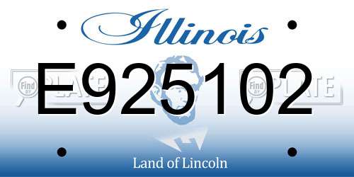 E925102 Illinois License Plate