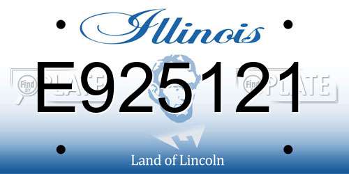 E925121 Illinois License Plate