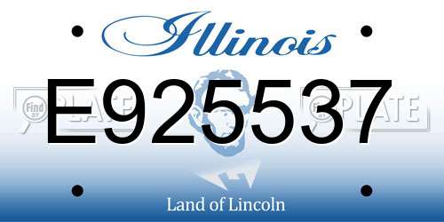 E925537 Illinois License Plate