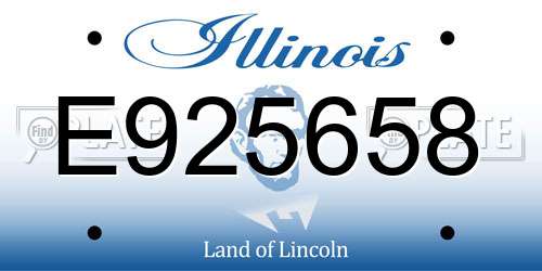 E925658 Illinois License Plate