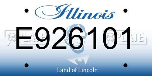 E926101 Illinois License Plate