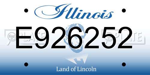 E926252 Illinois License Plate