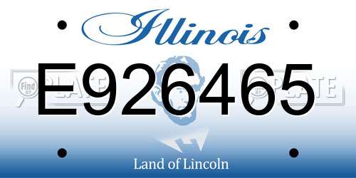E926465 Illinois License Plate