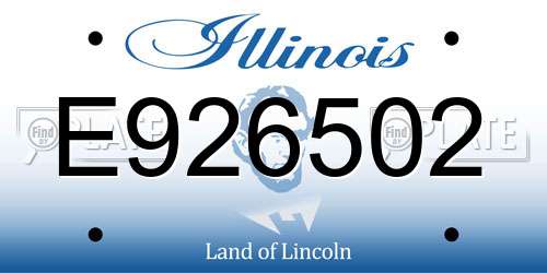 E926502 Illinois License Plate
