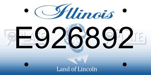 E926892 Illinois License Plate