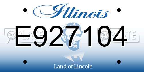 E927104 Illinois License Plate