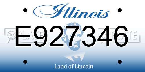 E927346 Illinois License Plate