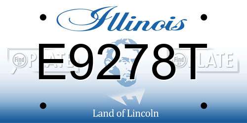 E9278T Illinois License Plate