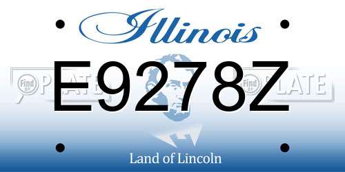 E9278Z Illinois License Plate