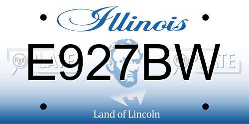 E927BW Illinois License Plate